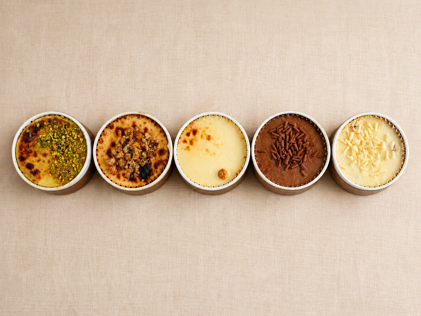 Mini basque cheesecake different flavours